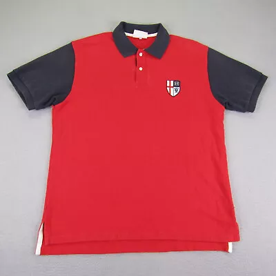 Vintage Hackett London Polo Shirt Mens Large Red Blue World Cup 2002 Rugby Y2K • $20.98