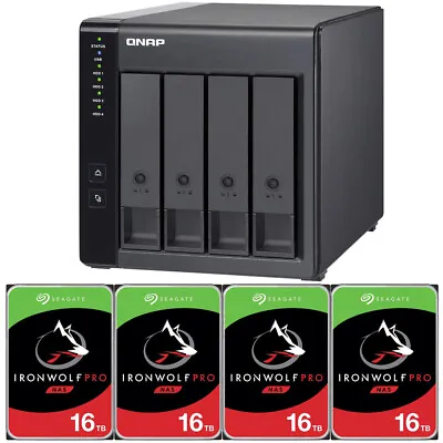 QNAP TR-004 DAS Storage 64TB (4 X 16TB) Ironwolf Pro Drives Assembled & Tested • $2199.99