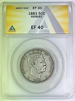 1883 Hawaii Half Dollar 50c Coin ANACS XF 40 • $250