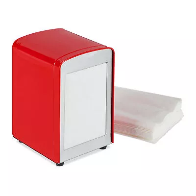 Set Of 1 Napkin Dispenser Retro American Diner Serviette Holder Restaurant Red • £40.90