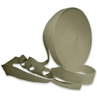 Light Khaki 25mm Cotton Webbing Tape Strapping 1 Inch Belt Strap Bag Making  • £3.49