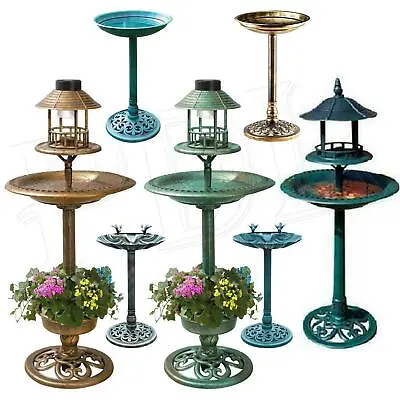 £9.99 • Buy Bird Hotel Feeder & Bath With Solar Light Garden Ornamental Birds Table Station