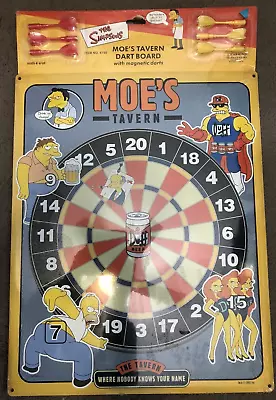Vintage 2002 The Simpsons Moe's Tavern Dart Board Magnetic Darts NEW • $24