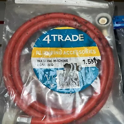 1.5m Red WASHING MACHINE DISHWASHER Inlet Pipe Water Feed FILL HOSE Hot Fil • £4.40