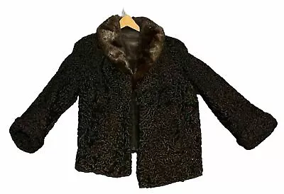 EUC LITTMAN’S FURS MILWAUKEE Persian Lamb Mink Womens Fur Coat • $149.99