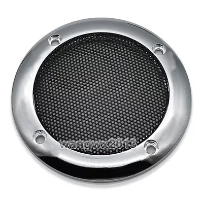 2pcs 3.5  Inch Speaker Cover Decorative Circle Metal Grille Mesh Chrome Plated • $7.98