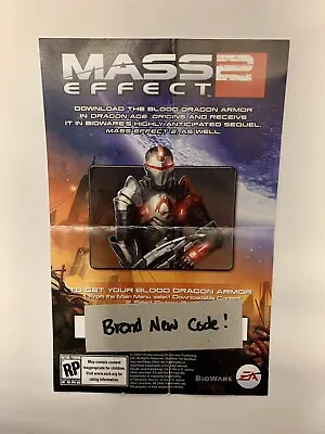  Mass Effect 2 Blood Dragon Armor Download Code 2009 Preorder Card Xbox 360 DLC • $49.99