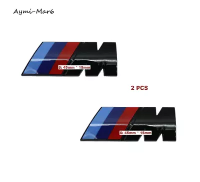 2PCS Black 45*15mm Car Body Chrome Badge Emblem Sticker For B-M-W Metal Sticker • $8.60