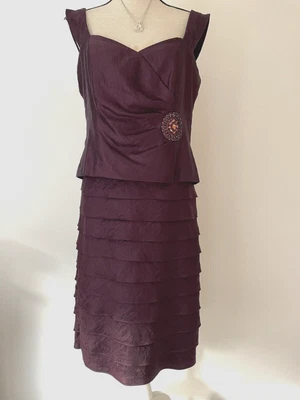£3.50 • Buy Jessica Howard Strap Satin Evening Dress Purple Size 12 Wine Dine Cocktail Party