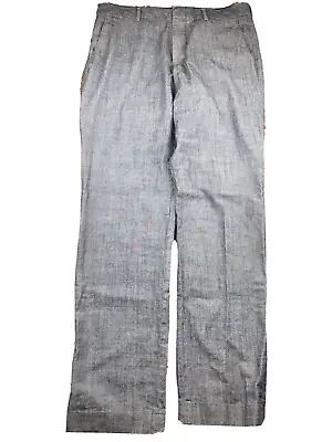 J.Crew Slim Thompson Pants Mens 32x32 Blue Chino Trousers Chambray Casual Cotton • $19.87