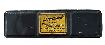 Vintage 1940’s Lindsey’s Quality Water Colors Paints Tin Glenn Tint Chem Co USA • $14.99