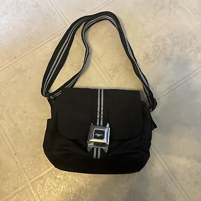 Ford Mustang Buckle Down Seatbelt Purse Handbag Crossbody Bag Black Canvas • $29.99