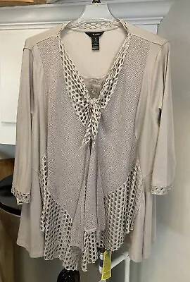 Ali Miles Top Women's Size 3X Boho Loose Fit 3/4 Sleeves • $35
