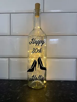 LED Light Up Happy Birthday  Bottles Decorative  Gift 18th 21st 30th 40th 098 • £12.95