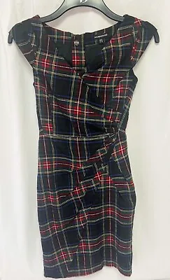 Warehouse Tartan Check Wiggle Dress Westwood Style UK6 'Excellent’ • £16