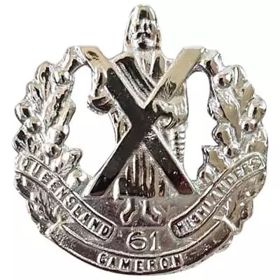 Queensland Cameron 61th Highlanders Cap Badge Chrome Finish Army Cap Badges • £6.99