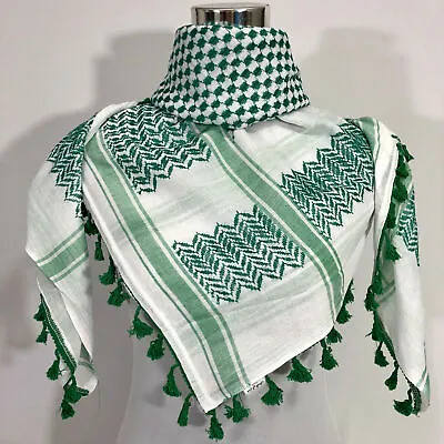 £22.18 • Buy Green Scarf Shemagh Arab Cotton Original Made In Palestine Kufiya Green Hatta