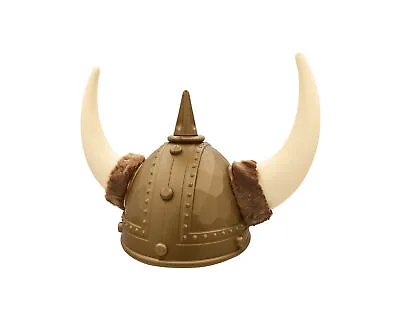 Adult Nordic Viking Barbarian Helmet With Faux Fur Horns Costume Accessory • $14.95