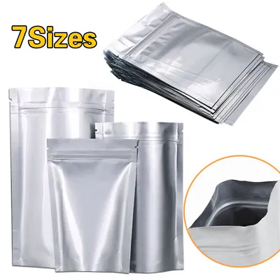 100Pcs Aluminum Foil Mylar Vacuum Bag Sealer Food Storage Package Pouch Zip Lock • $50.26