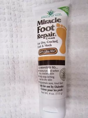 Miracle Of Aloe~~dry Cracked Feet & Heels~~60% Ultra Aloe~~foot Repair 4 Oz 97 • $23.97