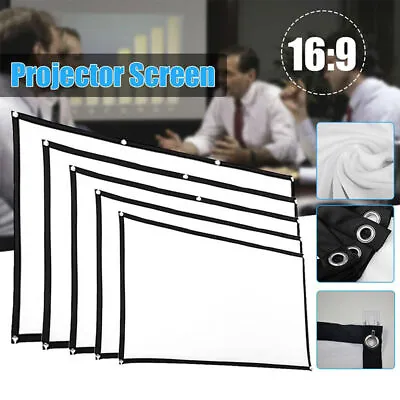 $30.39 • Buy HOT Foldable Projector Screen Portable Outdoor Home Movie Cinema 16:9 HD 1080P