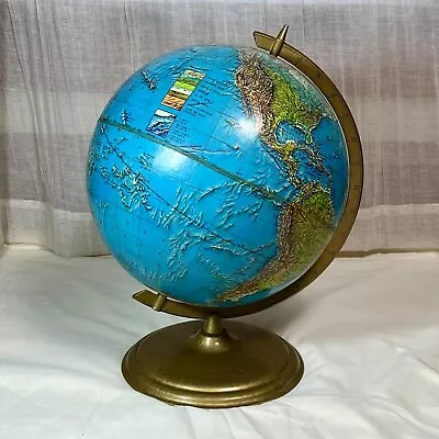 Vintage CRAM Enviro-Sphere 12  Desktop Globe E-12 Relief Map - Metal Base - USSR • $35