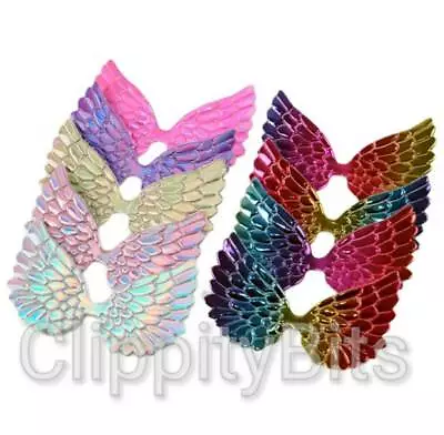 10 Pack Padded Holographic Fabric Fairy Angel Wings Rainbow Embellishments Craft • £4.80