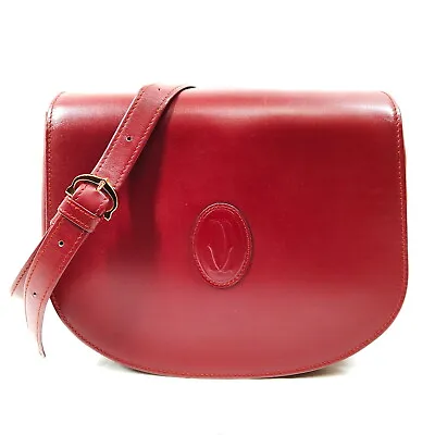 $48 • Buy Cartier Shoulder Bag  Bordeaux Leather 1358742