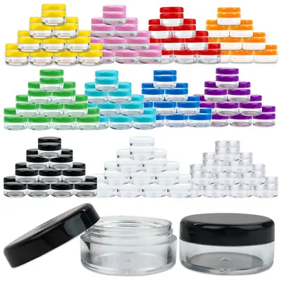 50 Jars 5 Gram 5ml  Acrylic Plastic Jar Sample Containers BPA FREE • $8.59