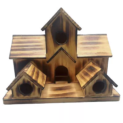 Bird Nesting Box 6 Holes Decorate Waterproof Hanging Birdhouse Crack-resistant • $33.39