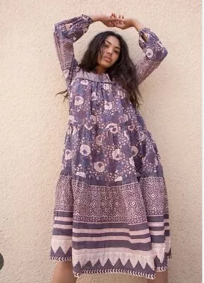 Matta Yamini Booj Dress Purple Xs Ulla Johnson Vintage Indian Cotton Style  • $299