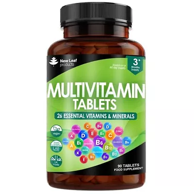 Multivitamin Plus Iron 26 Essential Multi Vitamins Food Supplements 90 Tablets • £10.95