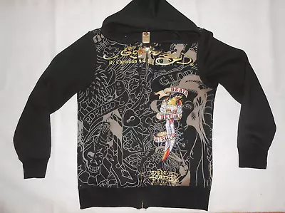 Ed Hardy Zip Up Hoodie By Christian Audigier Vintage Tiger  *RARE* Size L • £99.99