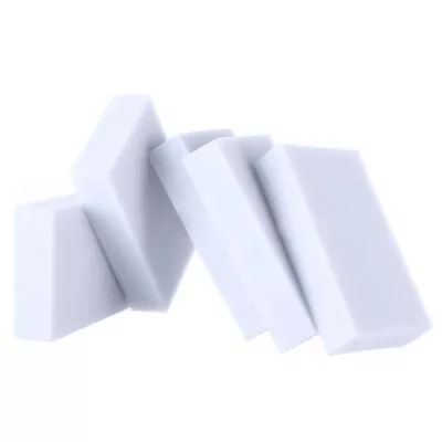 100pcs Eraser Melamine Foam Cleaner  Sponge Multi-Functional Soft White X7W2 • $11.99