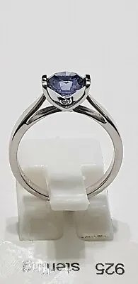 £23 • Buy 925 Sterling Silver Rhodium Plated Tanzanite Solitaire Rind