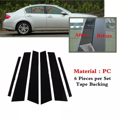 Decal Covers 6PCS Pillar Posts Black Fit For INFINITI G35 G37 2002-2013 Sedan • $25.40