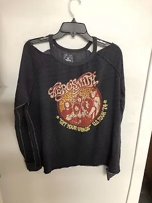 Trunk LTD Clothing Womens Gray Aerosmith Get Your Wings Tour Sweatshirt • $39