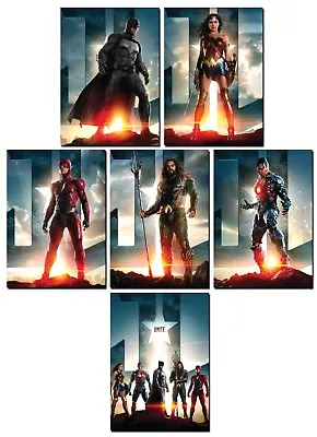 JUSTICE LEAGUE Movie - 6 Card Promo Set - Batman Wonder Woman Aquaman Flash • $7.49