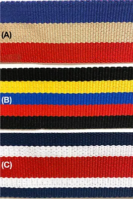 2  Striped Polyester Cotton Webbing - 5 Continuous Yards! Many Colors! • $15