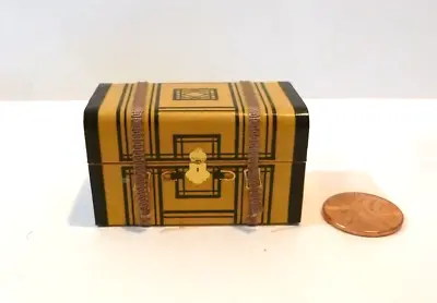 Dollhouse Miniature Small Wooden Trunk Opens • $29