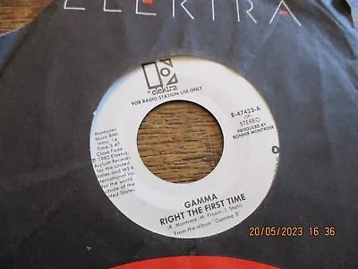 GAMMA (Ronnie Montrose)  Right The First Time  US PROMO 7  - Elektra E-47423 • $2.12