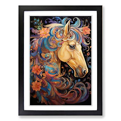 Horse Nouveau Wall Art Print Framed Canvas Picture Poster Decor Living Room • £14.95
