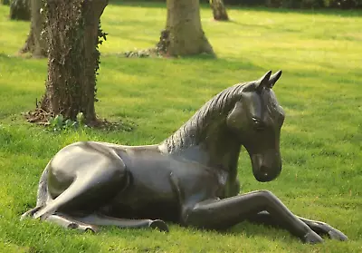 Foal Laying Garden Ornament / Laying Horse Sculpture • £775