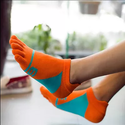 Mens Casual Five Fingers Toe Socks Comfortable Cotton Boat Socks  WN XK • £6.25