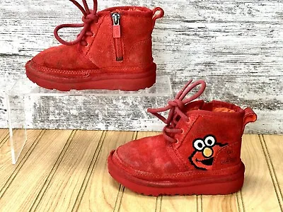 Ugg Sesame Street Elmo Red Winter Comfort Boots Toddler Size 8 • $41.99