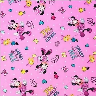 BTY Disney Minnie Mouse Donald Duck Together We Rock Cotton Fabric By The Yard • $10.50