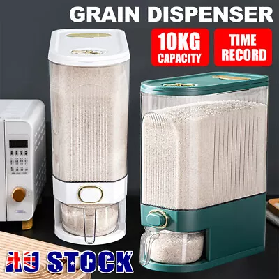 10KG Auto Kitchen Rice Dispenser Grain Container Cereal Storage Dry Food Box Cup • $33.95