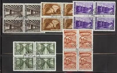 Russia 1947 Sc# 1153/58  Moscow Subway Blocks 4 NH CTO • $9.99