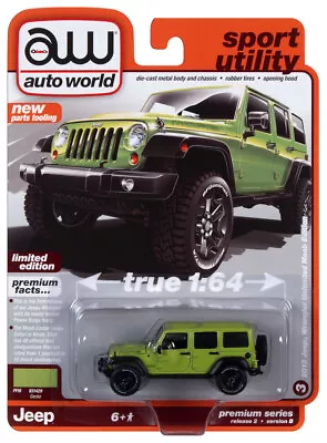 Auto World 64402 1:64 Sport Utility 2013 Jeep Wrangler Unlimited Series B Gecko • $11.99