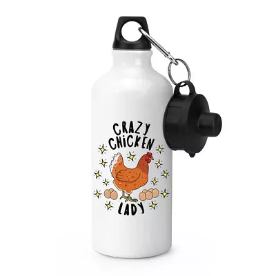 Crazy Chicken Lady Stars Sports Drinks Bottle Camping Flask - Funny Animal Pet • $36.53